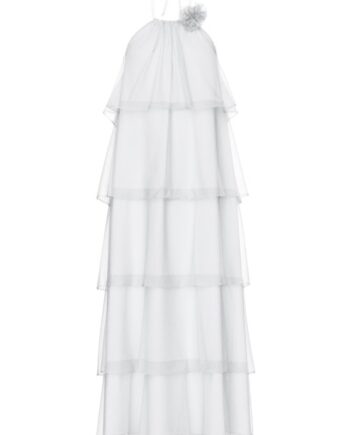 Pieces   Kjole   Clara Sl Long Layred Dress   Bright White  levering Midt Marts