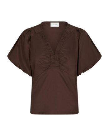 Neo Noir   Bluse   Irina Poplin Blouse   Dark Brown
