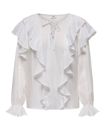 Jdy   Bluse   Beth L s Frill Top   Cloud Dancer
