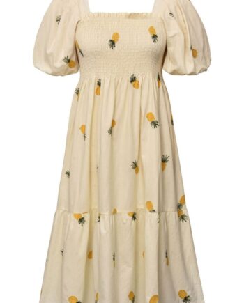 A view   Kjole   Cheri Fruit Dress   Sand yellow