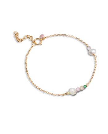 Enamel   Armbånd   Copenhagen Bracelet  Sofia   Light Pink  Khaki Green  Peach And Pearl