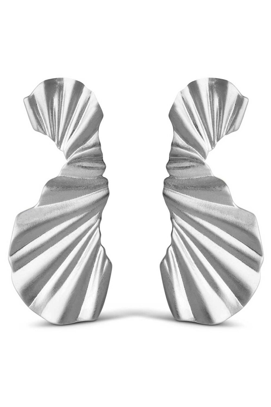 Enamel   øreringe   Big Wave   Silver