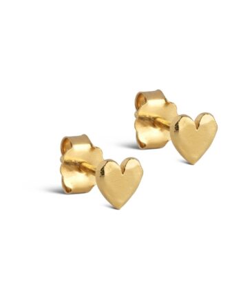 Enamel   øreringe   Heart Studs   Gold
