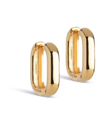 Enamel   øreringe   Square Hoops   Mm   Guld
