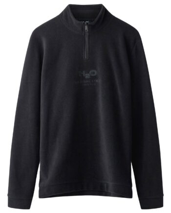 H o   Sweat   Blåvand Fleece Half Zip   Black