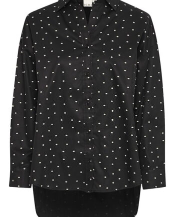 Ichi   Skjorte   Ix Stormie Flower Sh   Black W  White Flower