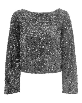 Jdy   Top   Jdy Sara L s Bow Sequins Top   Silver