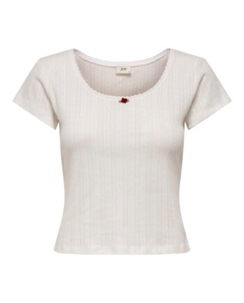 Jdy   T shirt   Salsa S s Short O Neck Top   Cloud Dancer