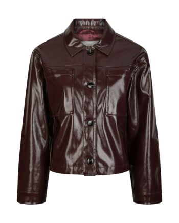 Neo Noir   Jakke   Emilia Patent Jacket   Burgundy
