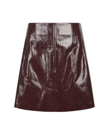 Neo Noir   Nederdel   Hemie Patent Skirt   Burgundy