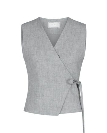 Neo Noir   Top   Samara Wrap Waistcoat    Grey Melange