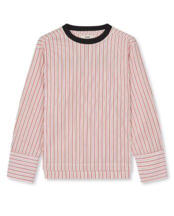 Mads Nørgaard   Top   Poplinda Lucy Top   Pinstripe fiery Red