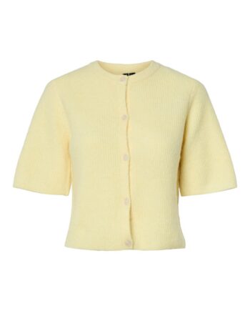 Pieces   Cardigan   Silly Ss O neck Knit Cardigan   Pale Banana